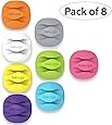 BELUGA Cable Clips & Cord Management System with 3M Back-Adhesive, Desktop Cable Organizer & Computer, Electrical, Charging or Mouse Cord Holder (Pack of 8) (Multi-color)