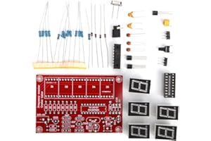 Airshi 1Hz-50MHz Frequency Counter, Digital Frequency Meter Module Parts DIY Kit for Measuring Equipment Radio Transceivers, Crystal Oscillator Frequency Counter Tester Meter Red