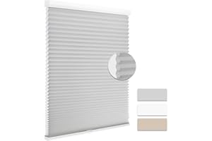 MYshade Cordless Cellular Window Shades Light Filtering Blinds for Indoor Windows 1.5 inch Honeycomb Cell Sheer Fabric Accordion Pull Down Blinds Easy Lift Easy to Install, Size 40" W X 72" H (Grey)