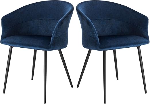 Elightry Esszimmerstuhl Kuchenstuhl Samt Stuhl Sessel Mit Armlehnen Metallbeinen 2er Set Esszimmerstuhle Fur Esszimmer Wohnzimmer Blau Amazon De Kuche Haushalt