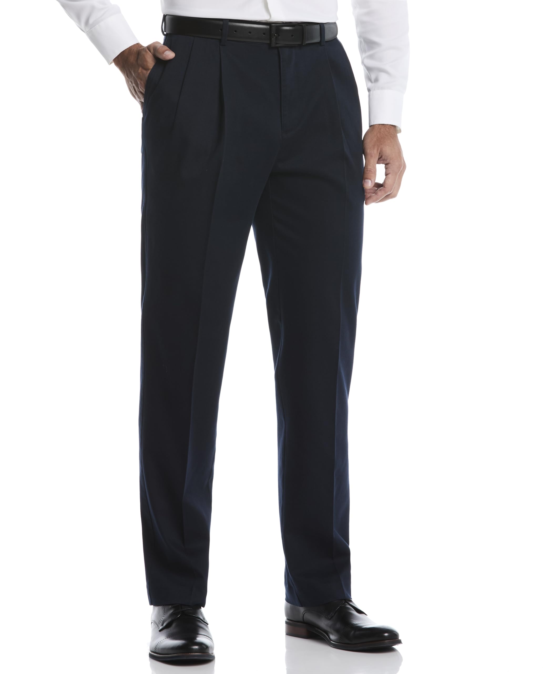 Savane Men’s Double Pleated Geo Straight Fit Chino Pants (Available in Big & Tall) Dark Navy