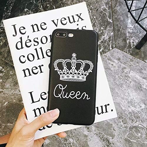 Twinlight for iPhone 7 8 Case King Queen Coque for iPhone Case Women Men Couple King Cover for iPhone X Case Queen Silicon Lover (Queen, for iPhone X XS)
