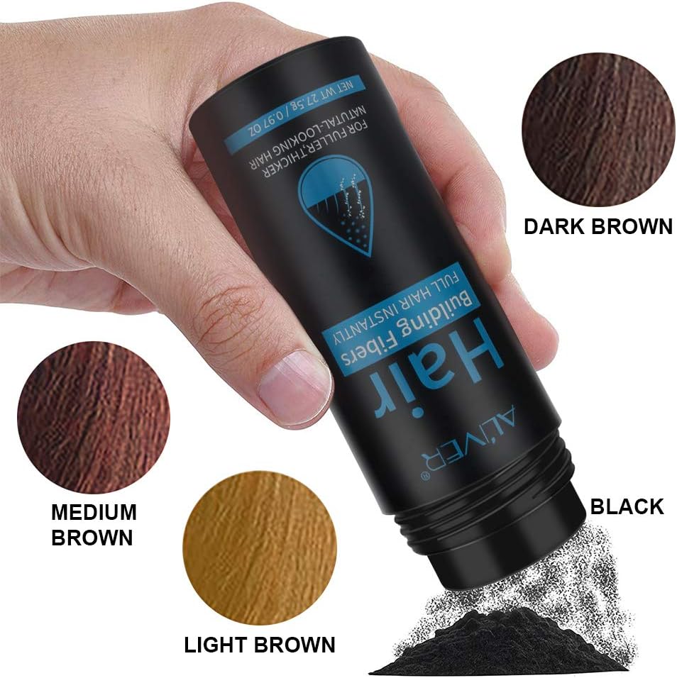 Hair Building Fibers, Hair Powder Spray, Hair Loss Concealer Fiber,Hair Fibers for Men and Women (Dark brown) - Image 3