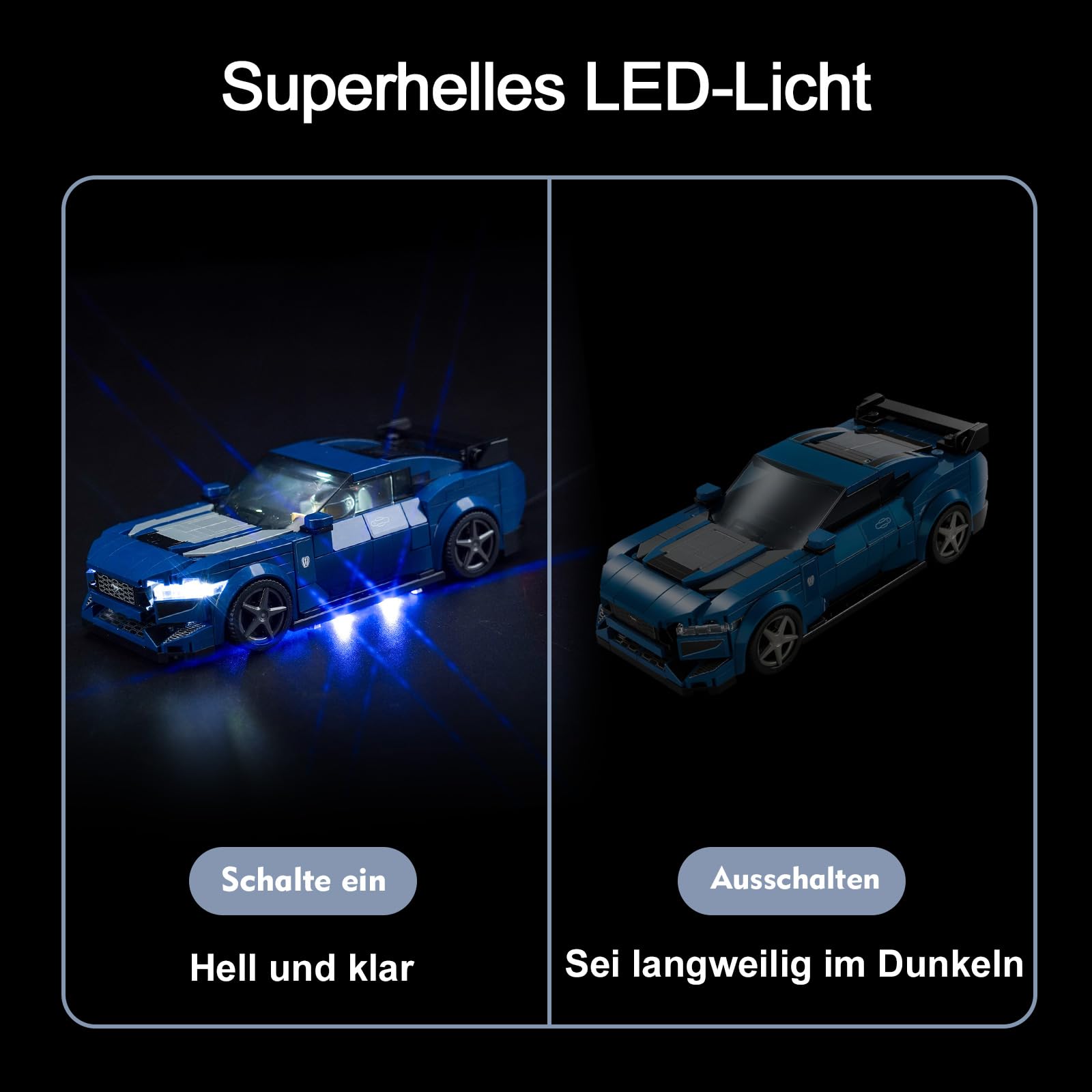 Led Licht Set für Lego Speed Champions Ford Mustang Dark Horse Sportwagen (Kein Lego), Dekorationsbeleuchtungsset für Lego 76920 Ford Mustang Dark Horse Sports Car Kreative Spielzeug 4