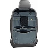 BEATUNEE Car Seat Back Organizer with Multiple Pockets and Hooks (grey)