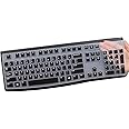 Silicone Keyboard Cover for Logitech K120 & MK120 Ergonomic Desktop USB Wired Keyboard, Logitech K120 & MK120 Keyboard Protective Skin US Layout (NOT Fit Other Model) -Black