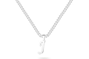 LUXEJEW Gold Silver Cuban Chain Initial Necklaces for Men Stainless Steel Letter Pendant Initial Necklace for Men Women Mens Jewelry Gifts