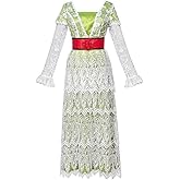 ADuchessCos Titanic Rose DeWitt Bukater Cosplay Costume Rose Lace Dress Romantic Tea Gown Regency Green Long Dress