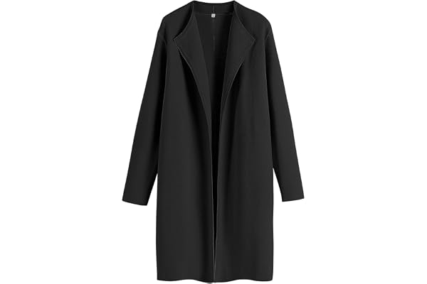 ANRABESS Women's Casual Long Sleeve Classy Draped Open Front Jackets Long Knitted Cardigan Sweater