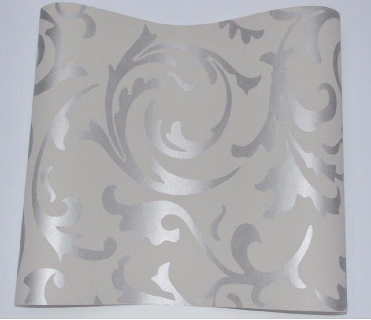 Amazon ヨーロピアンスタイル不織布壁紙クラシック壁紙ロールパープル グレーwallcovering Luxury壁紙フローラルpapelデparede V1 壁紙