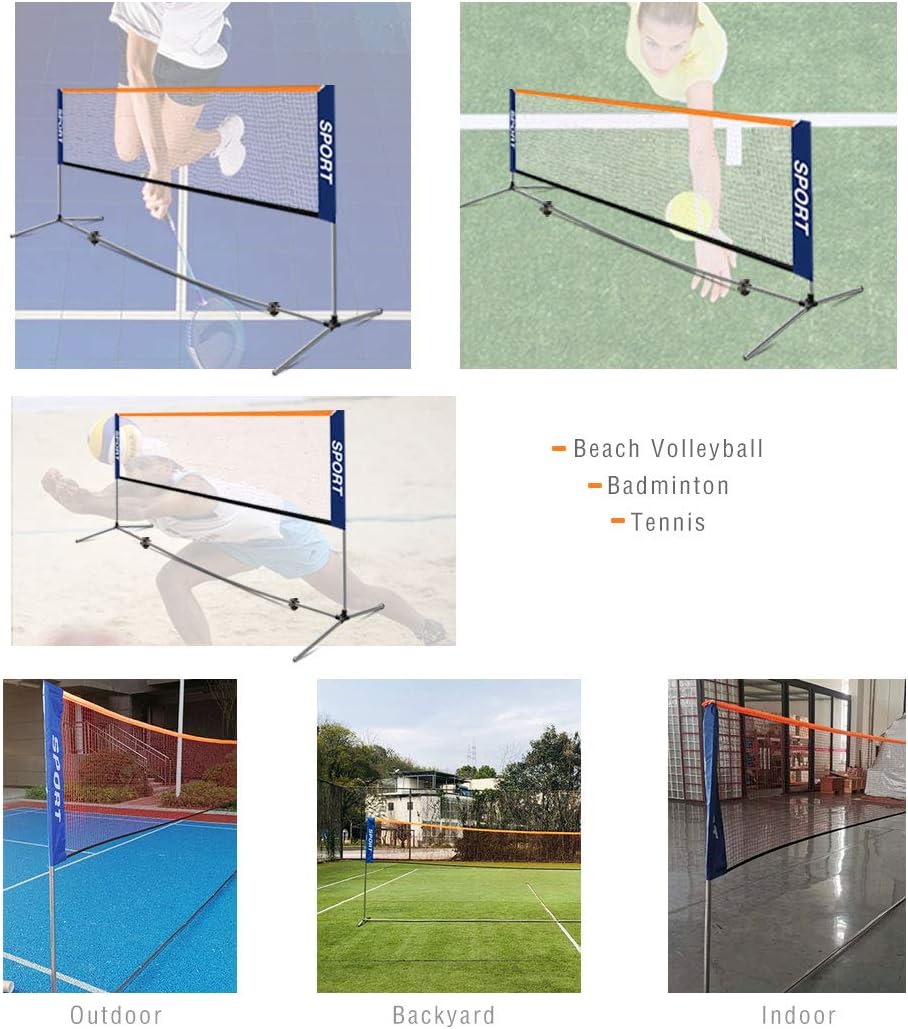 Mayhawk Badminton Net Set Net for Tennis, Easy Setup Nylon Sports Net with Stainless Steel Poles-for Indoor or Outdoor Courts, Beach, Driveways (17ft) : Sports & Outdoors
