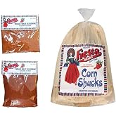 Bolner's Fiesta Extra Fancy Tamale Seasoning Kit With Corn Shucks Bundle - Seasons 4# Meat And Masa: (1) Tamale Masa Seasoning, (1) Tamale Meat Seasoning, (1) Leaf By Leaf Corn Shucks, 2.5-6 Oz Ea