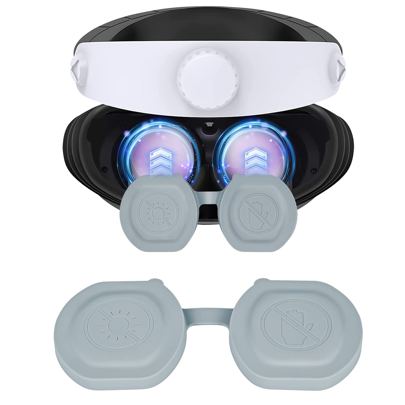 DiyGody Lens Protector Case Cover for PS VR2 Accessories,Soft Silicone Lens Thickened Anti-Scratch&Dust Proof Headset Protective Sleeve Compatible for PS VR2 Lens -Grey