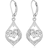 Horse Earrings for Women Sterling Silver Horse Dangle Earrings Lover Gifts Western Equestrian Suds Charms Christmas Jewelry