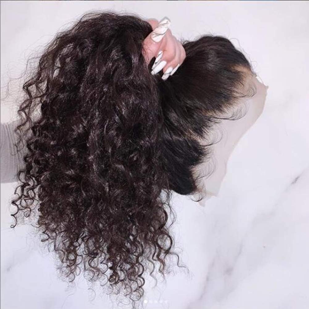 Wicca 100% Human Hairs Brazilian 180% Density Afro Kinky Curly Glueless Full Lace Wigs& Lace Front Wigs Virgin Hair for Women from Wicca (14 Inch, lace front wig)
