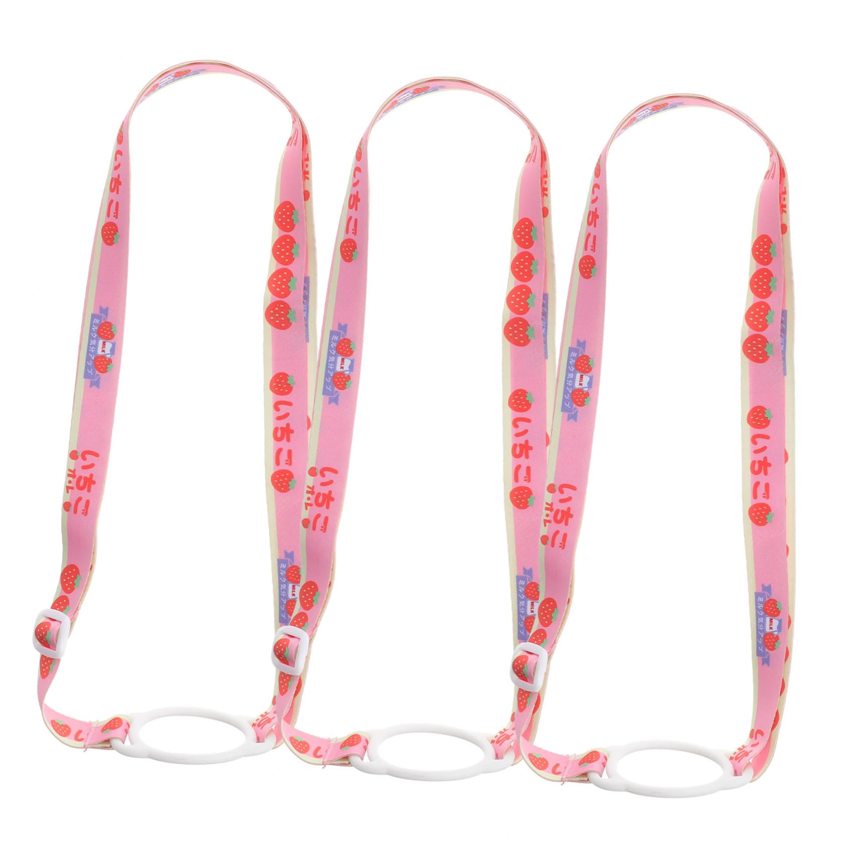 KOMBIUDA 3Pcs Cartoon Beverage Bottle Hanging Straps Portable Water Bottle Lanyard with Buckle Dual-use Drink Holder for Travel Festivals