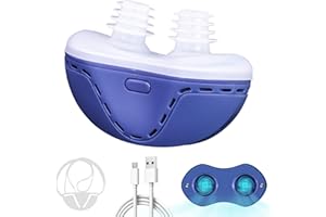 YONGSENINA Anti Snoring Devices, Snoring Solution for Men and Women, Snore Stopper with Fixed Strap for Better Sleep, Adjustable Wind Speed, Double Vortex, Suitable for All Nose Shapes, Blue