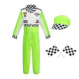 HAPNBCELE Race Car Driver Costume Boys Toddler Race