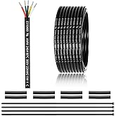 22 Gauge 5 Conductor Electrical Wire 25FT, UL 2464 22 AWG 5 Wire Cable Tinned Copper PVC Stranded 22/5 Core Wire for LED Lighting, Outdoor Low Voltage Extension Cable, Automotive etc.
