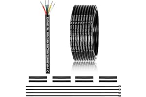 ENERJOUR 22 Gauge 5 Conductor Electrical Wire 25FT, UL 2464 22 AWG 5 Wire Cable Tinned Copper PVC Stranded 22/5 Core Wire for LED Lighting, Outdoor Low Voltage Extension Cable, Automotive etc.