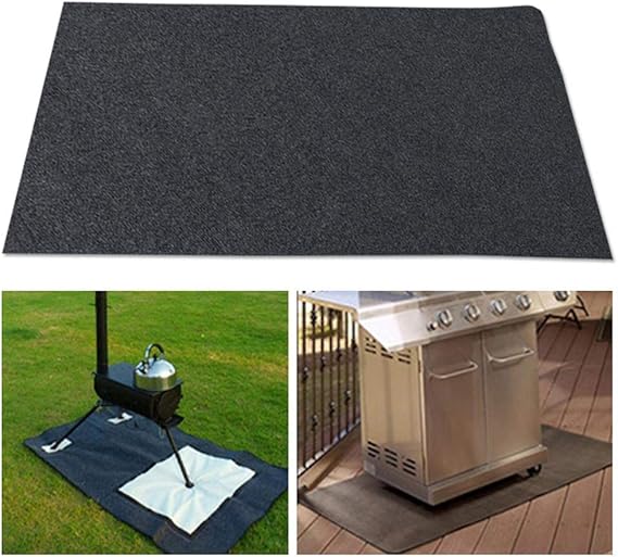 BBQ Grill Splatter Mat,Barbecue Flame Fireproof Heat Resistant Floor