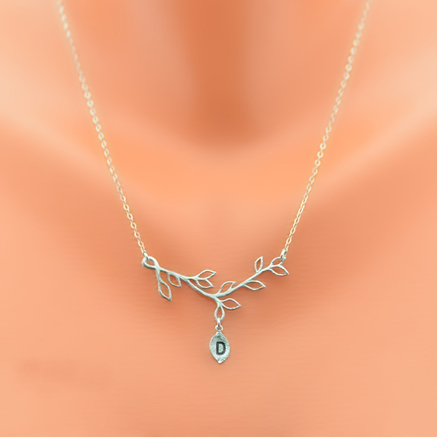 Personalized necklace, Monogram necklace, Grandmother