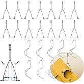 Aeesgsek 24 Pack No-Drill Cabinet Door Painting Hangers, Heavy-Duty Stainless Steel Spray Rack &amp; Drying Hooks for Woodworking &amp; Furniture Restoration