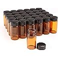Cositina 20ml Amber Glass Sample Vials with Screw Cap,Empty Refillable Travel Glass Liquid Sampling Lab Storage Vials for Essential Oils,Perfumes, Lab Chemicals-Pack of 30