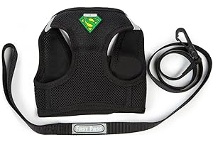 TSA Fast Pass Metal Free Leash Harness - Designed for Small Pets who fit underseat of Airplane (XL)