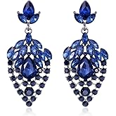 Kercisbeauty Pearl Big Circle Silver Earrings Statement Dangle Jewelry for Wedding Prom Banquet Women Sparkle Earrings (Silver)