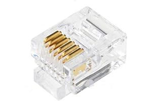 Uvital 200 Pack RJ12 6P6C Plug, Transparent Telephone Jack Flat Cable Modular Plug Connector Clear Line Snap-in Crimp-On Plug