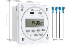 Neoteck DC 12V/16A Digital Timer Switch 7 Day Time Relay Switch with 16 ON/Off Settings LCD Programmable Timer with Wire Conn