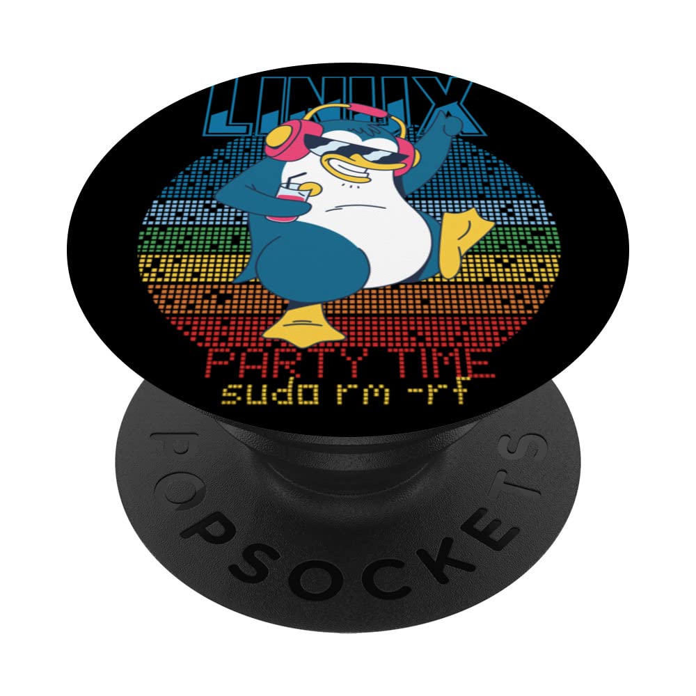 Linux Party Sudo Root Geek Admin Penguin Nerd Programmer PopSockets Swappable PopGrip