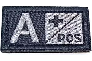 ewkft Blood Type Embroidered Patches A+ B+ AB+ O+ Embroidery Patch for Cloth Hat (A+)