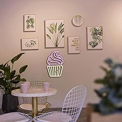 FAXFSIGN Cupcake Neon Sign Led Pink Warm White Neon