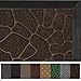 GORILLA GRIP 100% Waterproof All-Season WeatherMax Doormat, US Designed Natural Rubber, Stain and Fade Resistant, Low Profile Indoor Outdoor Door Mats, Easy Clean Patio Mat, 17x29, Dark Brown Pebble
