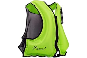 NAXER Inflatable Buoyancy Jackets Snorkel Vests for Adults Kayak Kayaking Snorkeling Suit 90-200 lbs Easy Swimming Boating Paddleboarding Water Sports