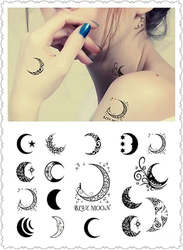 Amazon タトゥーシール 色んな月 Moon ムーン と 星 Star スター タトゥーシール 通販