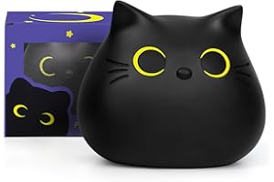 JIZWPOOM Piggy Bank, Black Cat Money Saving Box Gifts for Kids, Black Cat Bank Coin Box Cat Coin Bank Piggy Bank Toy for Adults Boys Girls Birthday 7 X 6 inches