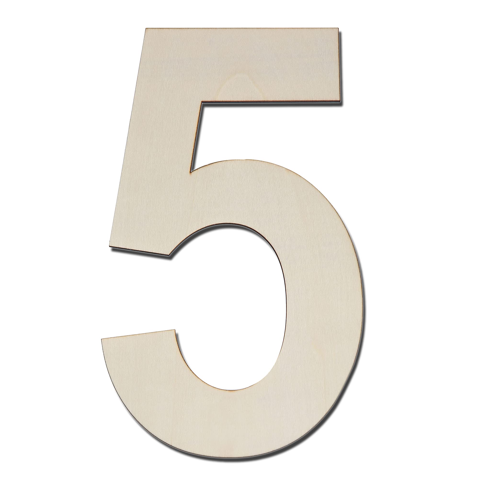 Photo 1 of 12 Inch Large Wood Number Sign 5, Unfinished Blank Wooden Slice Board for DIY Crafts Home Birthday Decorations Props