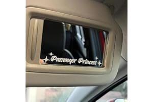 AMIORO 5 Pack Passenger Princess Stickers Funny Car Decal Accessories Rearview Mirror Window Sticker for Women (White)