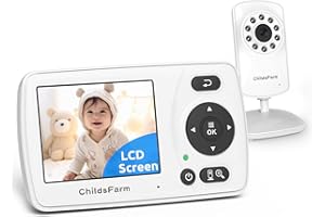 ChildsFarm Baby Monitor with Camera and Audio, Portable Travel Baby Monitor with Screen, Baby Camera Monitor No WiFi, Night Vision, VOX Mode, 1000ft Long Range, Baby Safety Monitor