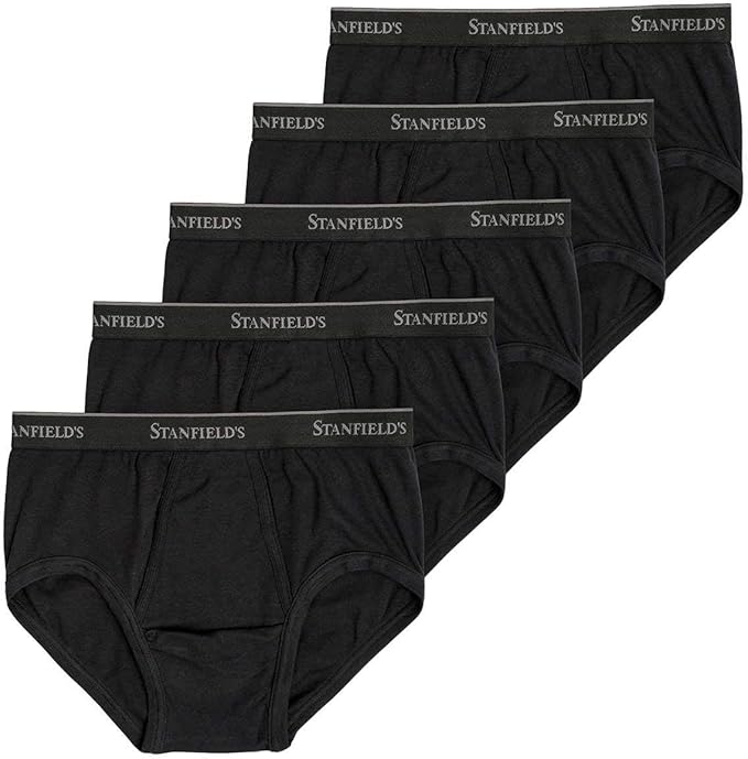 Stanfield's 5 Pack Men's Cotton Brief Black, Medium(34" 36") Amazon