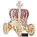Matashi Hand Painted Trinket Box Gift for Thanksgiving, Christmas, New Year, Hand-Painted Jewelry Holder with Elegant Crystals, Collectible Figurine (Crown Carriage with Red Crystals)