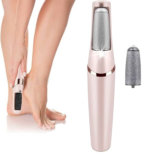 Electric Callus Remover with 2 Roller Heads - Rechargeable Electric Callus Remover Tool for an at-Home Spa Pedicure Experience - Removes Dry Skin for Smoother Feet