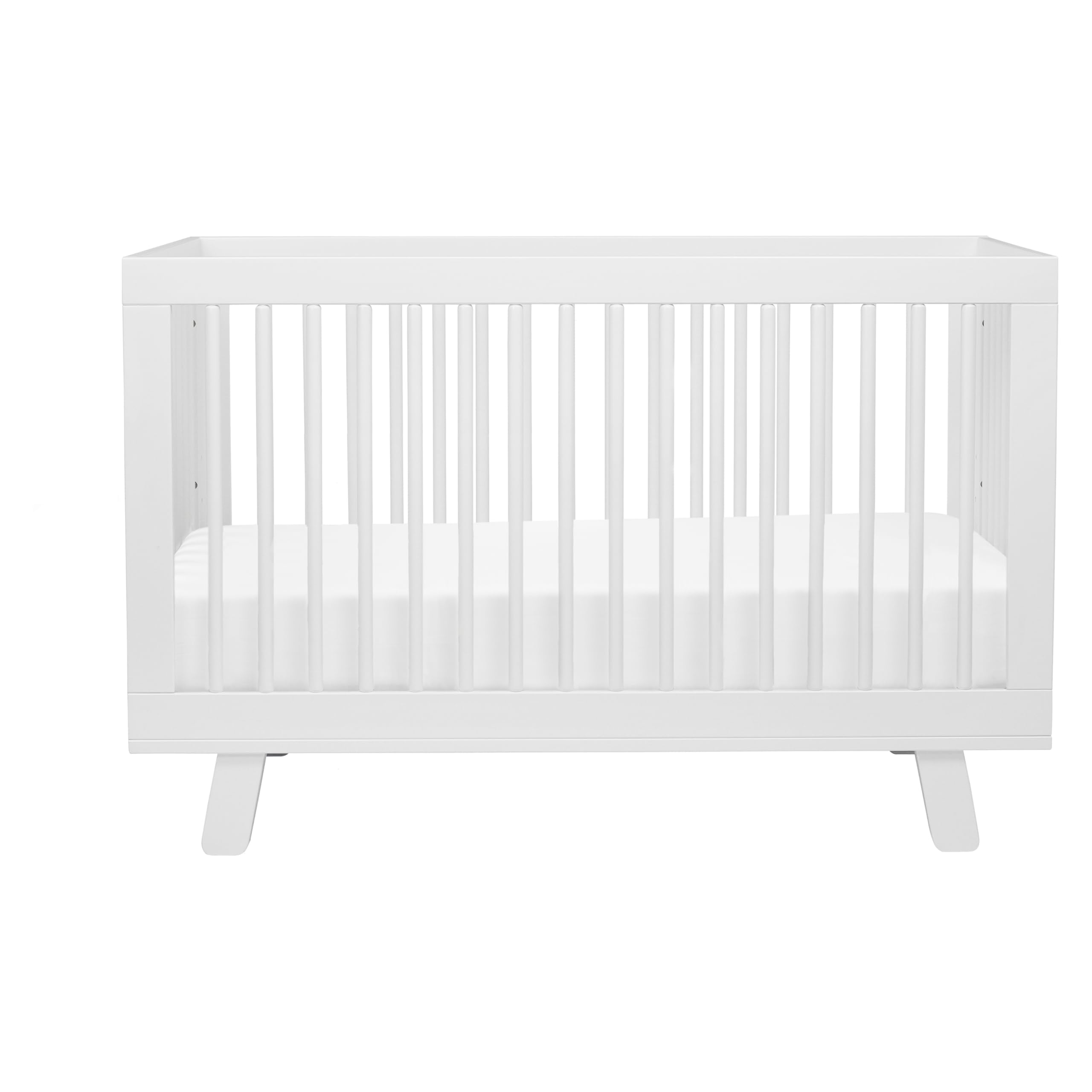 Cuna convertible 3 en 1 Babyletto Hudson con conversión a cama para niños pequeños y sofá cama - Fácil de montar - Certificación GREENGUARD Gold con 4 alturas de colchón ajustables - Blanco