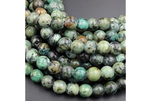 Zenkeeper 108 Pcs African Turquoise Beads for Jewelry Making 8 MM African Turquoise Gemstones Loose Stone Beads