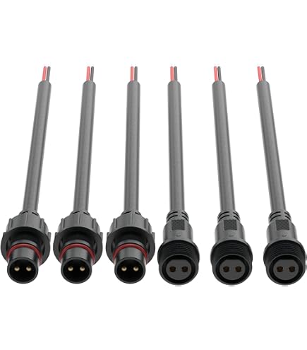 Conectores De Cable Impermeables IP65 - Opción De 2, 3 O 4 Pines, Macho Y Hembra, Longitud 20 Cm, Voltaje 500V, Ideal Para Instalaciones Exteriores