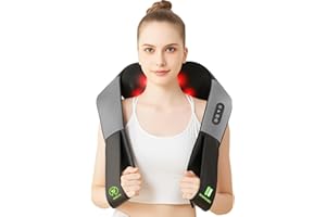 AERLANG Cordless Shiatsu Neck and Shoulder Massager, Back Massager with Heat,Massage Deeper Tissue 4D Kneading Massage for Shoulder, Neck and Back, Use at Home, Office, Car - Gifts for Fathers Day Dad Gift