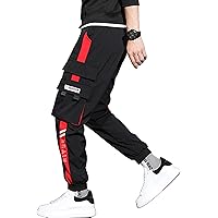 CKurityn Heren Joggers Cargo Baggy Techwear Hip Hop Harem Streetwear Tactische Track Broek, Zwart 4, L